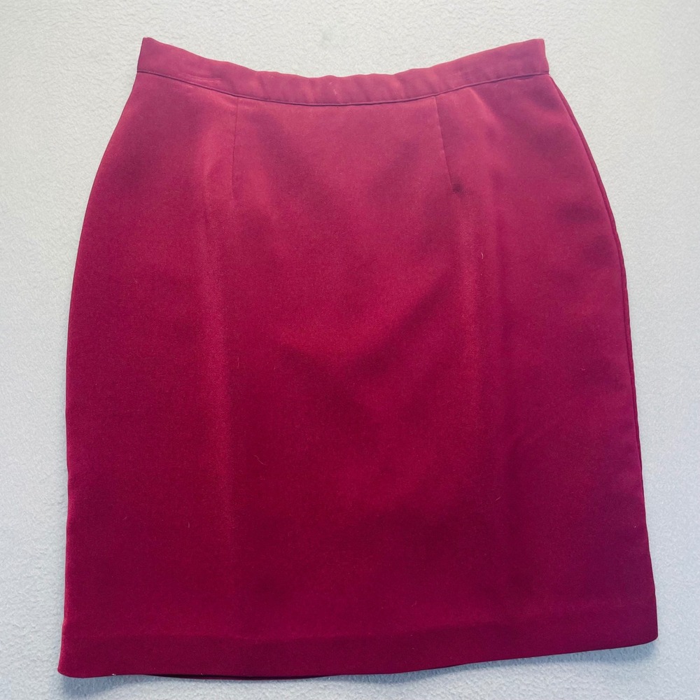 Laura Scott Women Pencil Skirt‎ Burgundy Polyester 16 Business Professional Work
